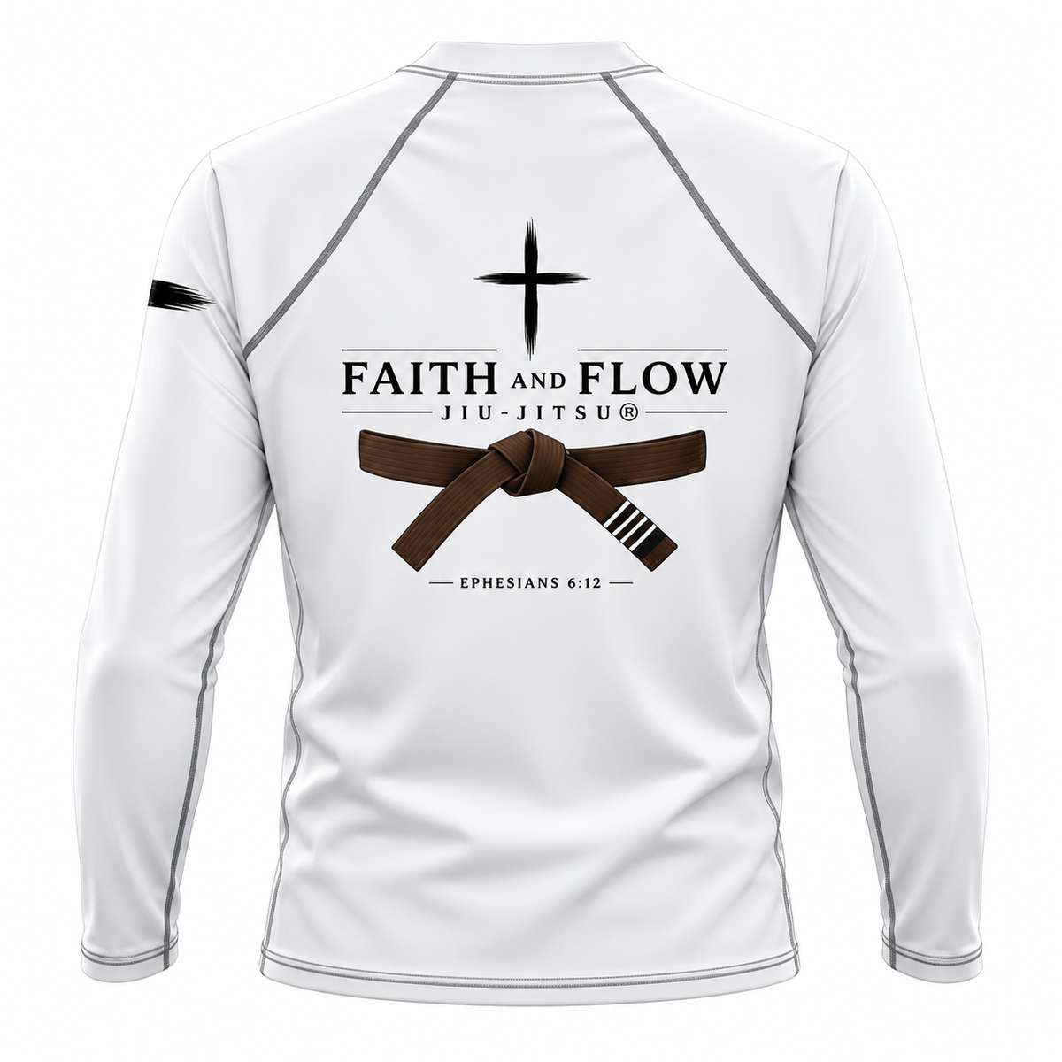 Ranked (Brown Belt) Faith and Flow Jiu-jitsu Long Sleeve Rash Guard