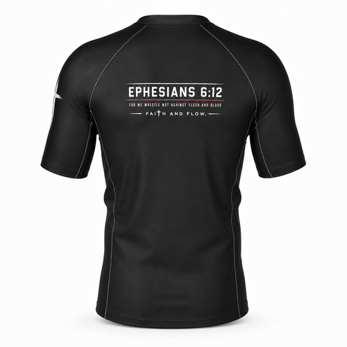 Ephesians 6:12 Short Sleeve Rash Guard