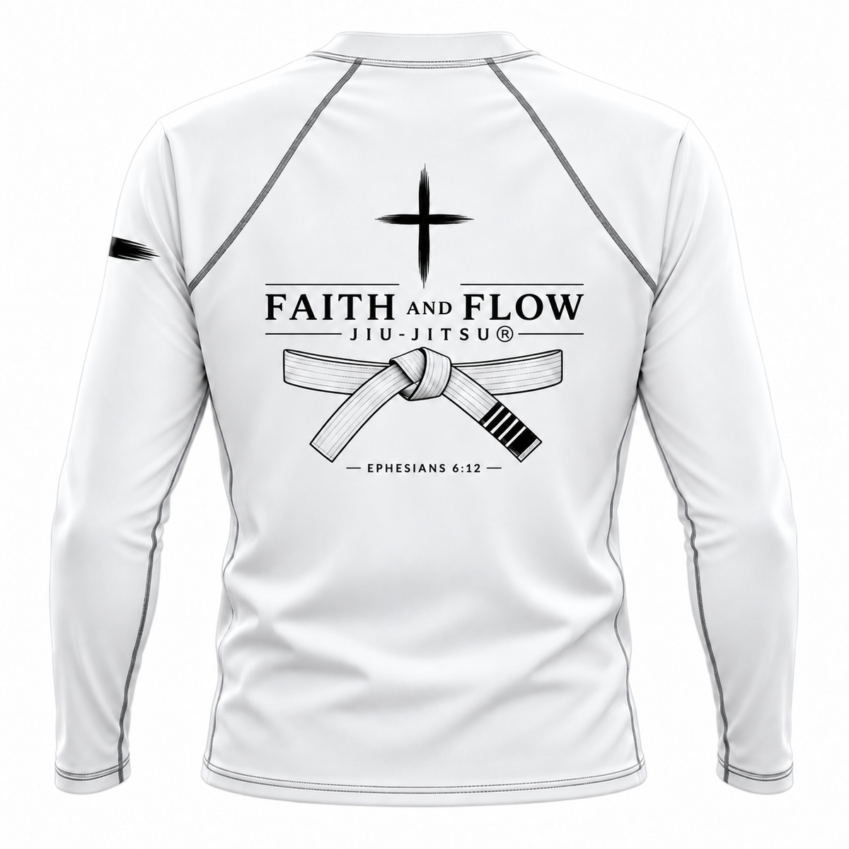 Ranked (White Belt) Faith and Flow Jiu-jitsu Long Sleeve Rash Guard