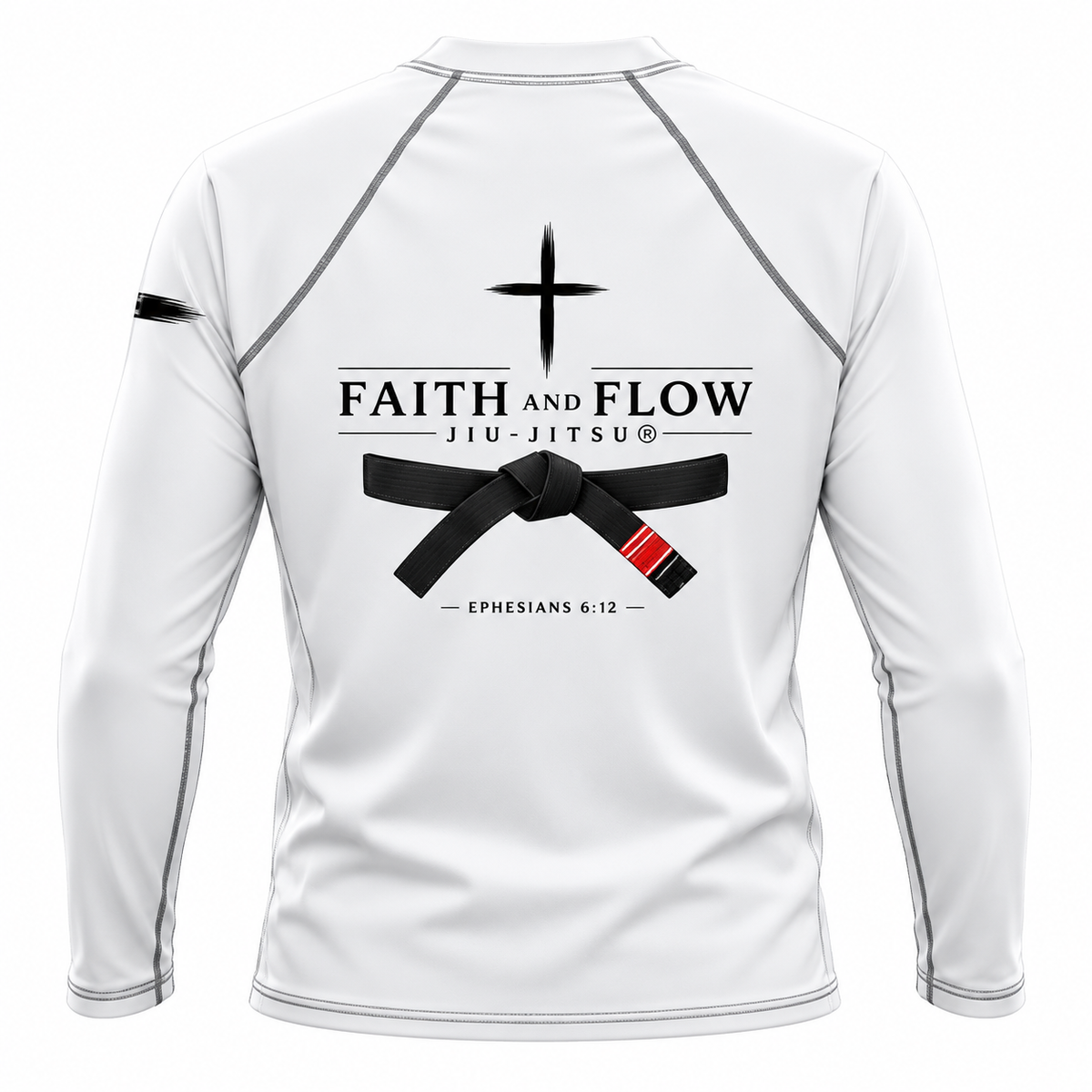 Ranked (Black Belt) Faith and Flow Jiu-jitsu Long Sleeve Rash Guard