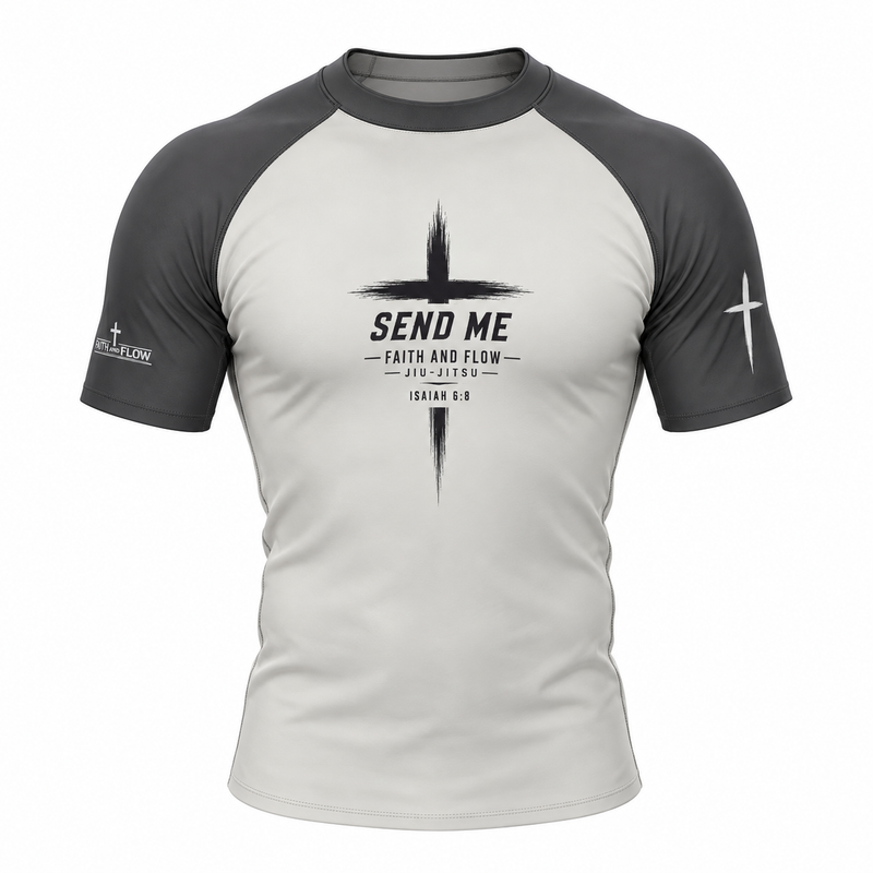 Isaiah "Send Me" Short Sleeve Rashguard (Gray 2-Toned)